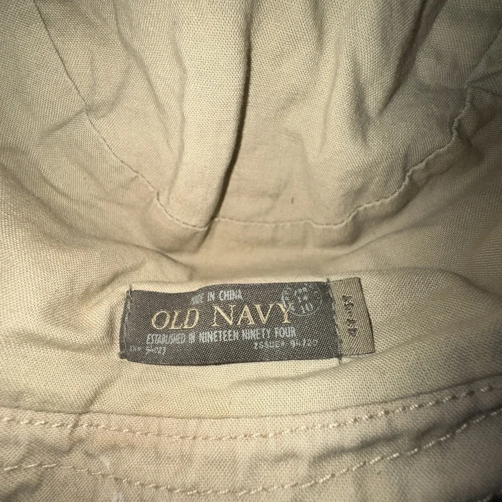 Y2K Old Navy Bucket Hat Kids‎ 4T-5T Khaki Tan Embroidered Summer Fishing